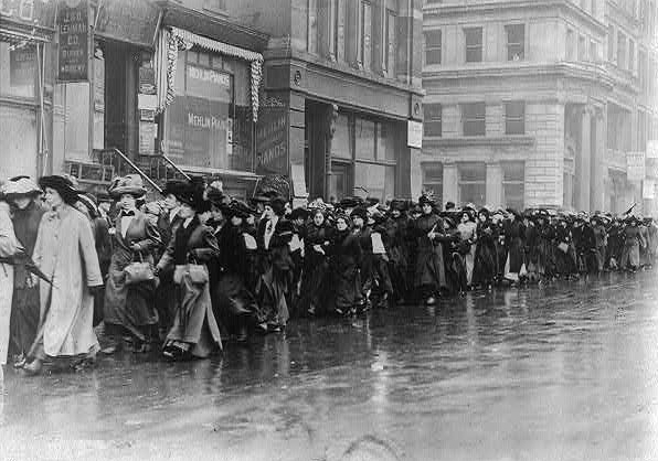 Suffragettes parading, 1917