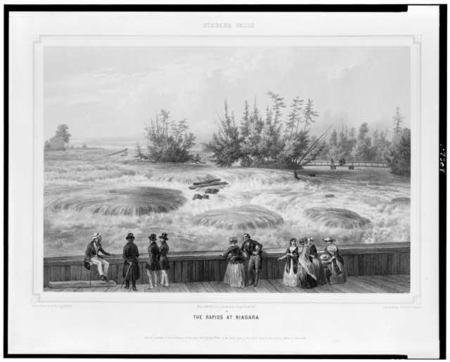 Niagara Falls. The rapids at Niagara / drawn from nature...