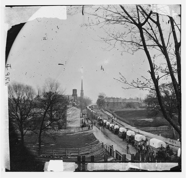 [Petersburg, Va. The first Federal wagon train entering...