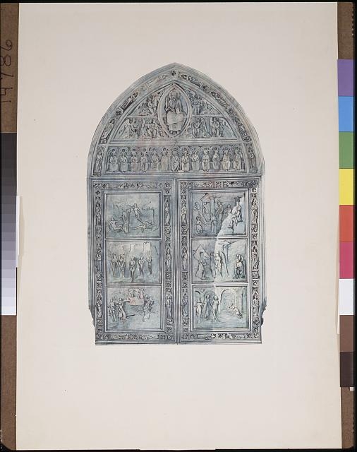 [Trinity Church, New York City. Bronze doors. Elevation...