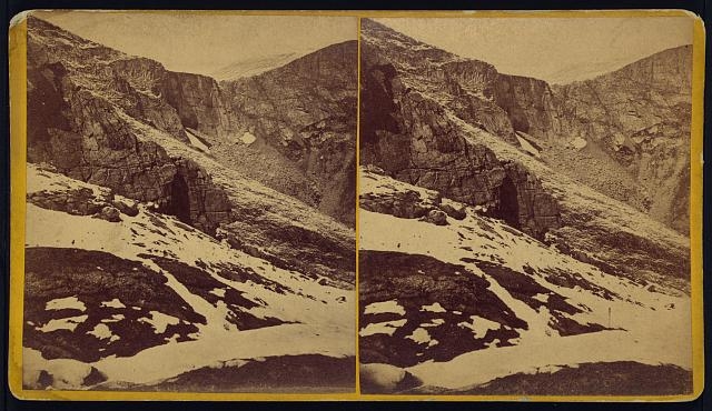 [Snow on a rocky mountain]