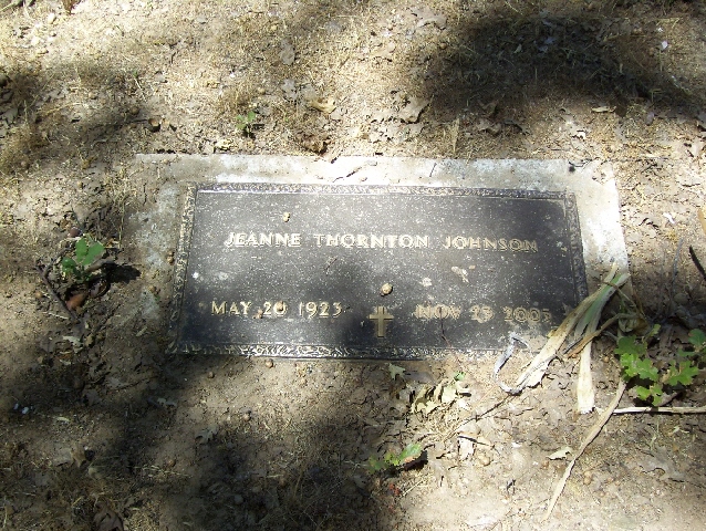 Jeanne Thornton Johnson Headstone