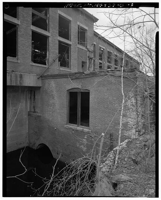 8. Detail of rebuilt east wall of brick engine house...