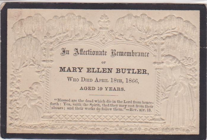 Mary Ellen Butler Funeral Card