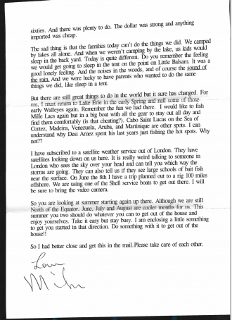 Part 1 of letter written to Elsie B Sylvers from her son Michael