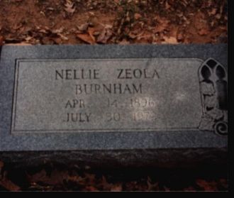Tombstone of Zeola Warrick Burham