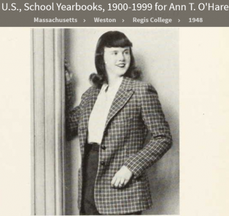 Ann Theresa O'Hara-Smith--U.S., School Yearbooks, 1900-1999 (1948 regis college-weston,ma) 