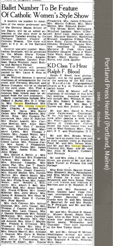 Louise Marie Hagen-Connell--Portland Press Herald (Portland, Maine) (9 oct 1949)