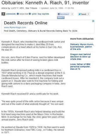 Kenneth A. Riach obituary