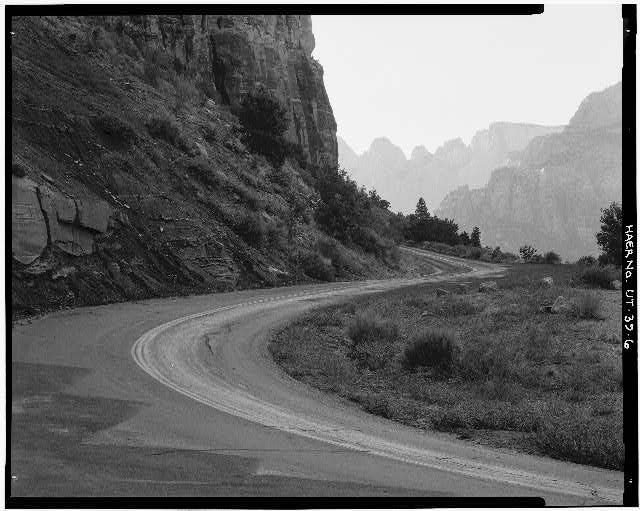 6. VIEW OF HIGHWAY S-CURVE, LOOKING WEST - Zion-Mount...