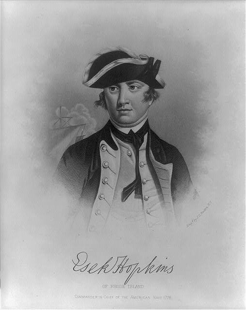 Esek Hopkins of Rhode Island, commander in chief of the...