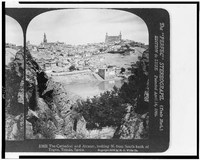 The cathedral and Alcazar, looking N. from south bank of...