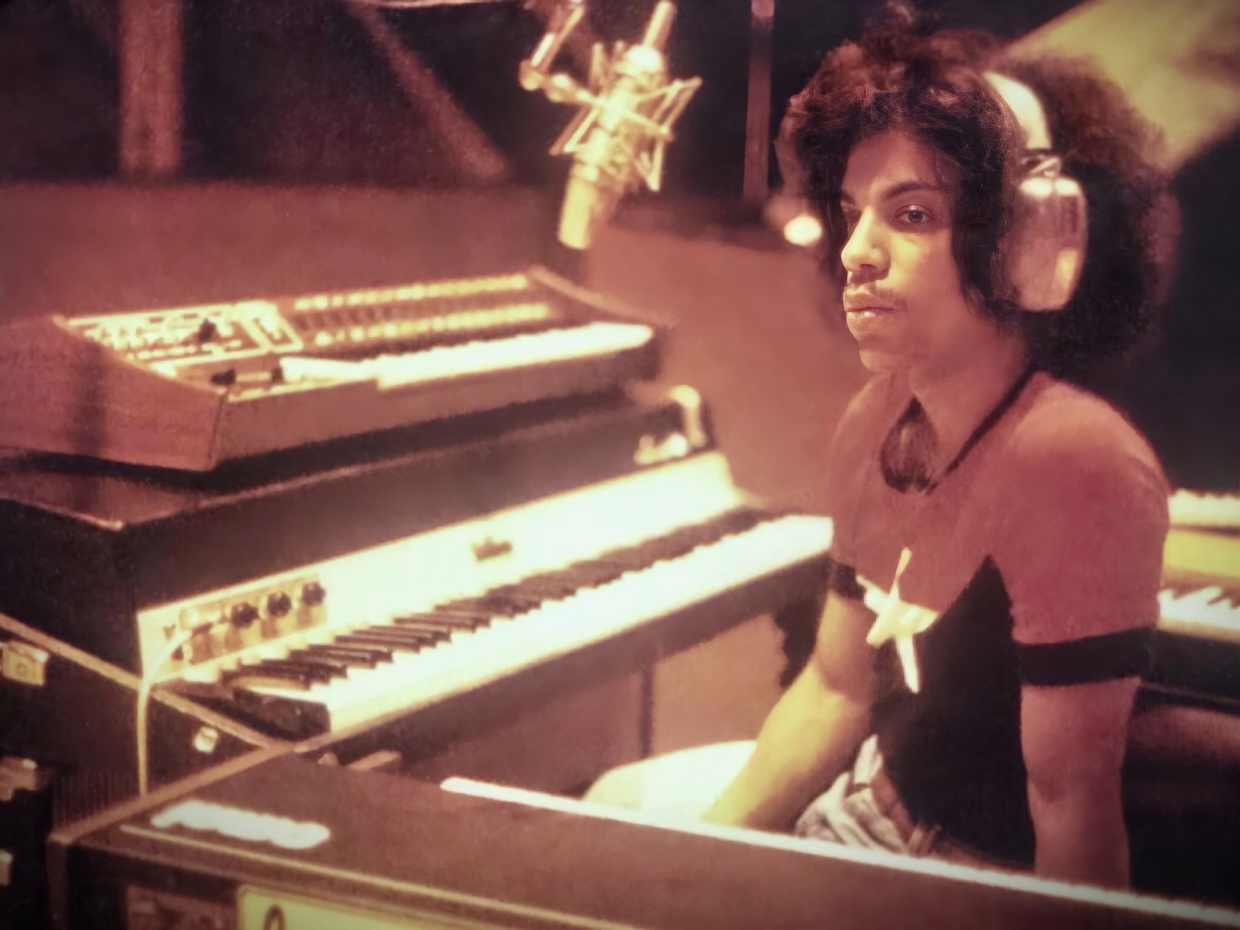 Prince in the recording studio in 1977