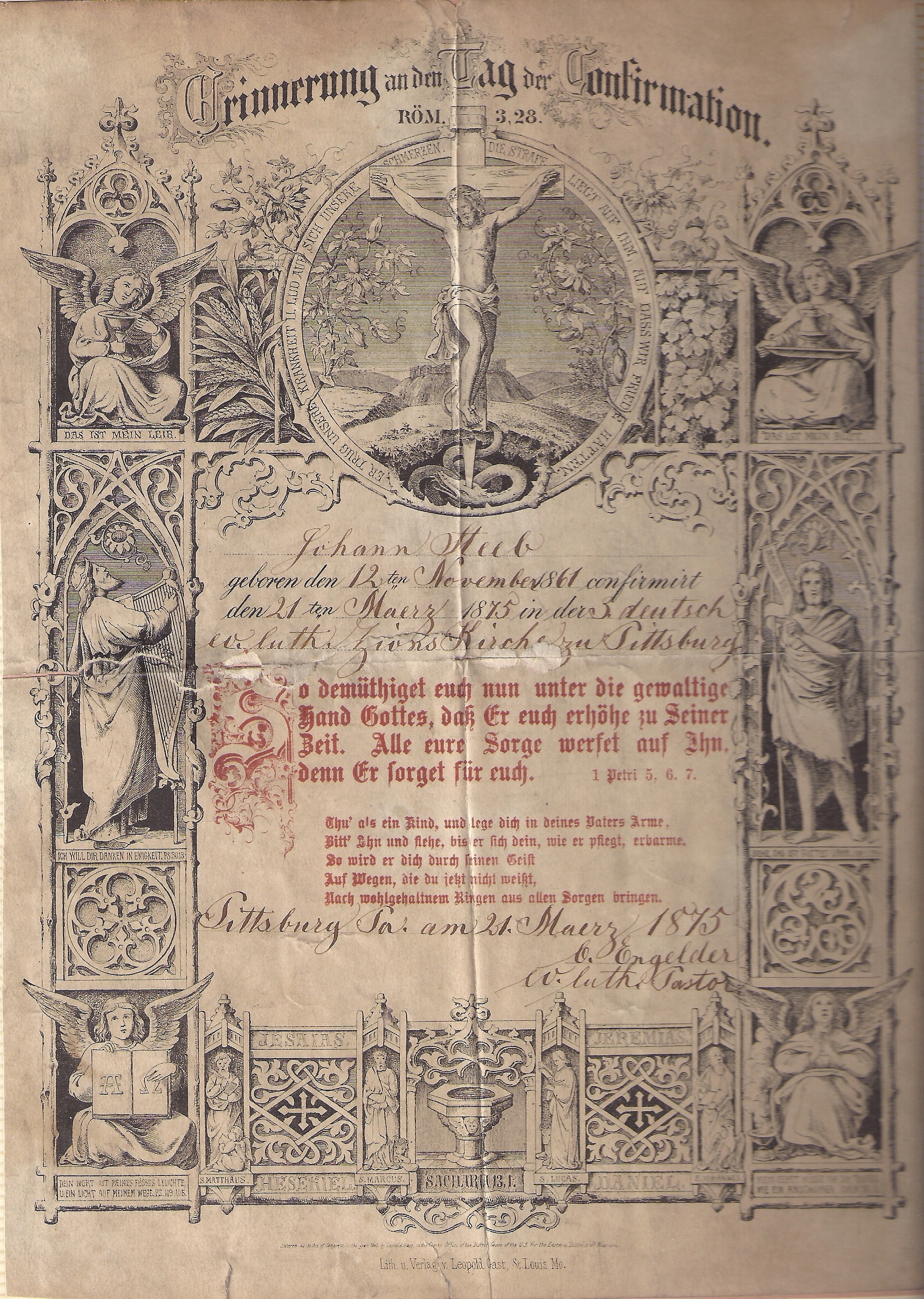 John Steeb Jr Certificate