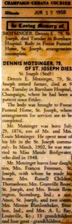 Dennis Elmer Motsinger's Obituary, 1956
