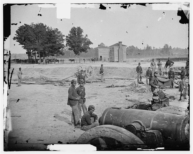 [Seven Pines, Va. Twin houses on battlefield, with...