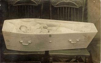  Sarah in a casket