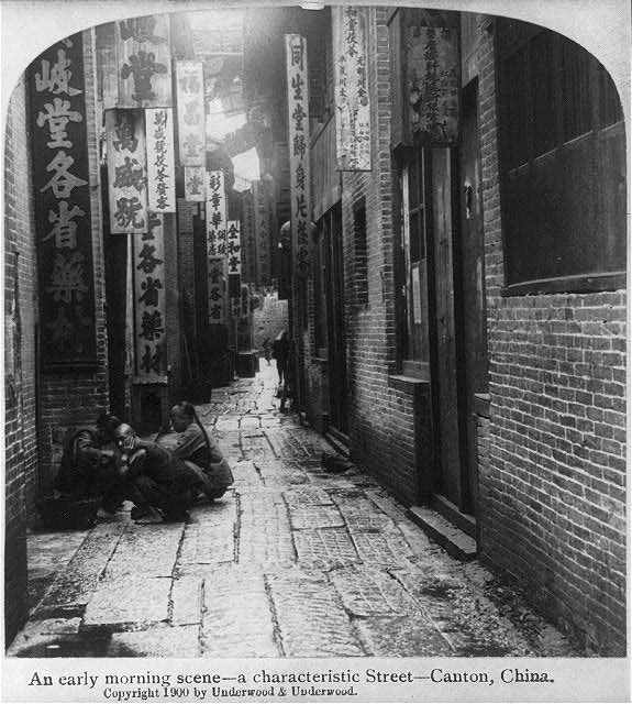 Canton, China: An early morning scene - a characteristic...