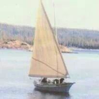 Blaine Wishart's yellow sail boat