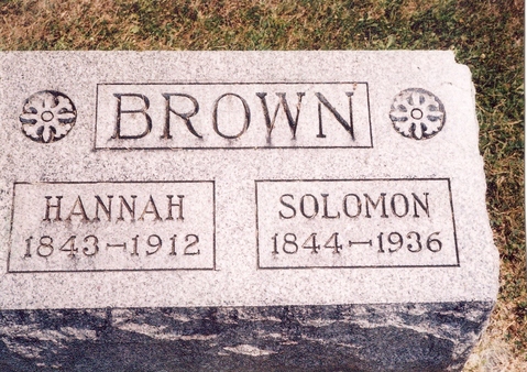 Solomon Brown & Hannah Haflich gravestone