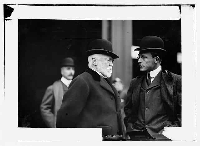 A. Carnegie, with unidentified gentleman