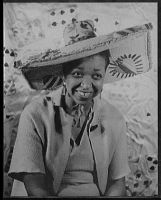 [Portrait of Ethel Waters wearing large brimmed hat]