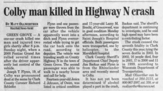 Colby man killed in Highway N crash