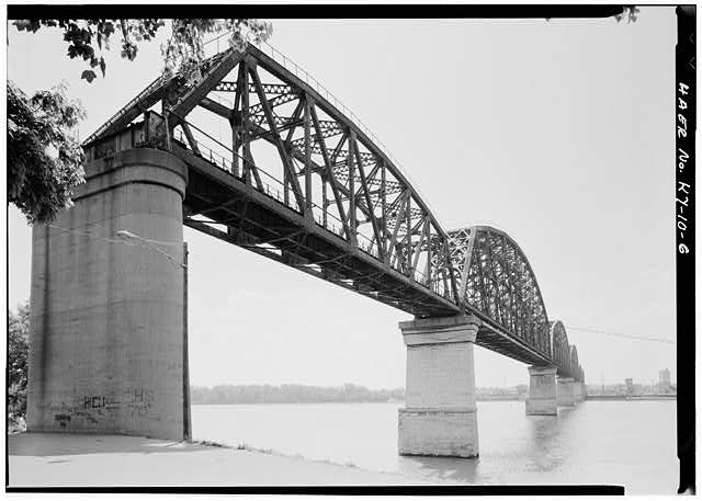 6. Detail view of north approach span of the bridge. The...