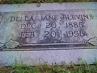 Della Jane Blevins' grave