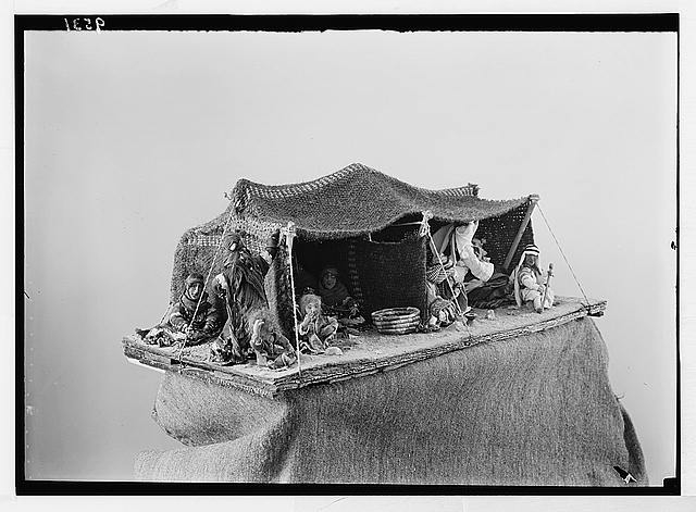 Models taken for Mrs. Bowen. Model of Bedouin tent....