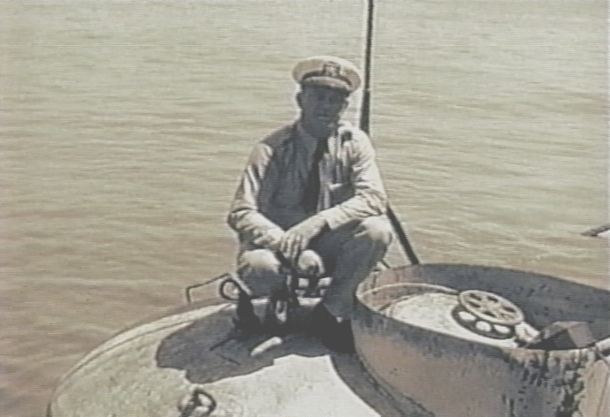 Allen R. McCann atop his Rescue Chamber, May 1939
