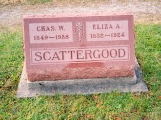 Charles Wesley Scattergood & Eliza Almira Sowle gravestone