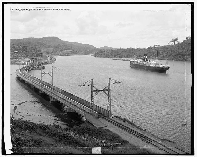 Steamship passing Chagres River crossing