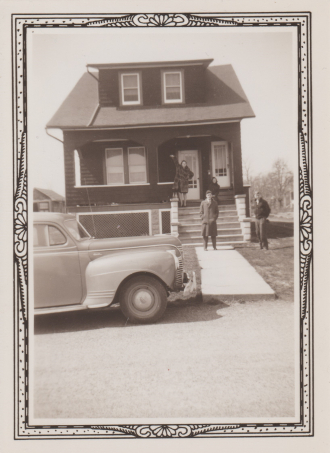 1941 Plymouth House Family Members Waving Mink Fur Coat Minneapolis MN