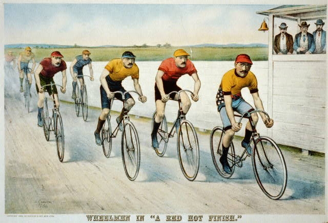 Wheelmen in "a red hot finish"