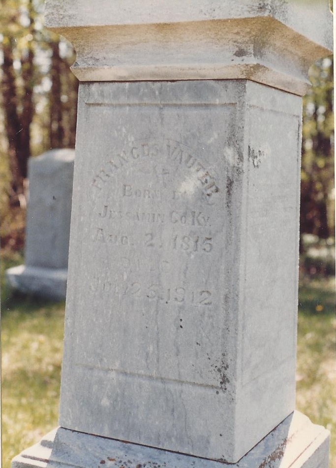 Francis (Mermoud) Vauter's headstone