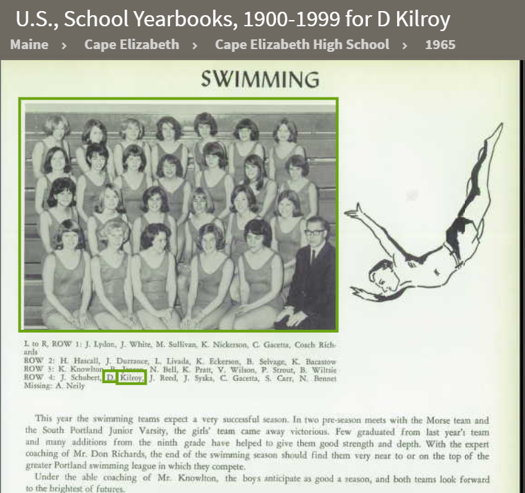 Deborah Jane Kilroy--U.S., School Yearbooks, 1900-1999(1965)