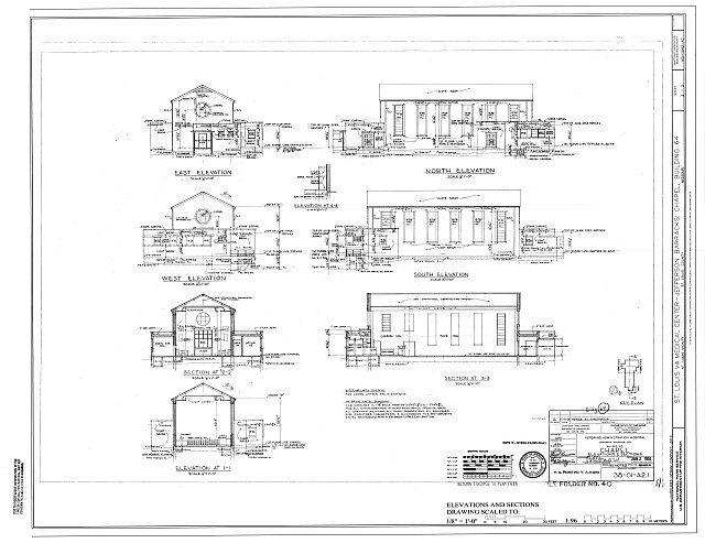 Elevations and Sections - U.S. Veterans Hospital,...