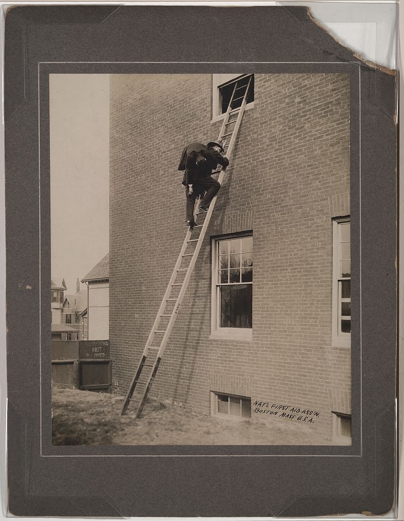 Firefighter ladder rescue