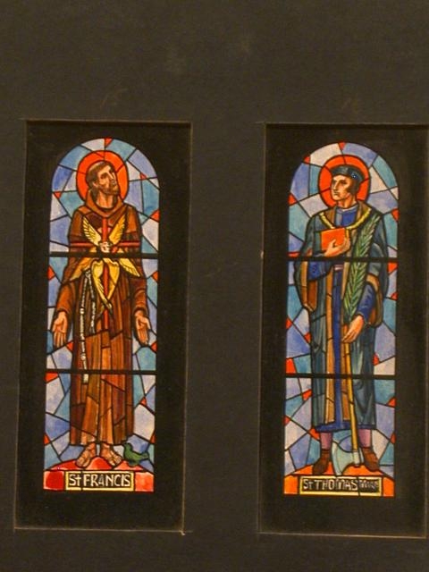 [Design drawing for stained glass window with St....