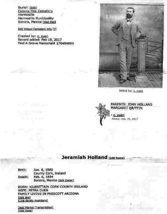 Jeramiah Holland,  family history