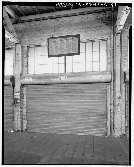 View of interior of loading dock, main floor, showing...