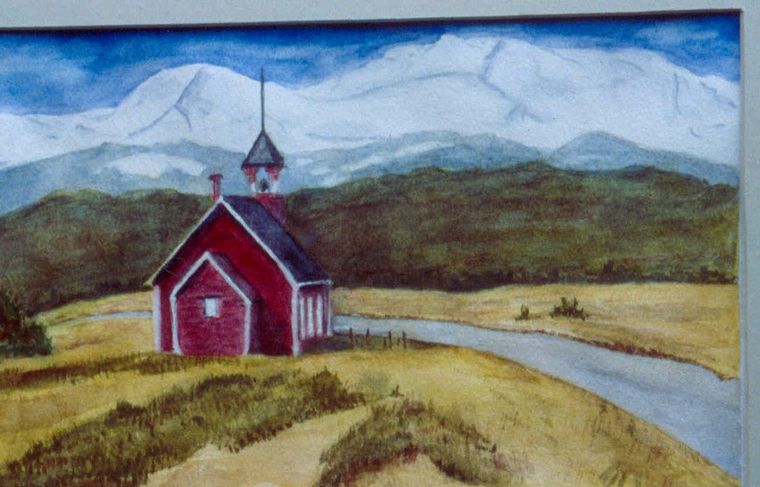 Red Barn - Watercolor by Fred Halkett