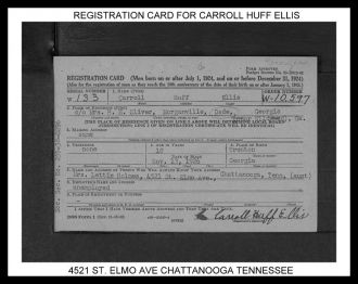 WWII Draft Registration Card, Carroll H Ellis