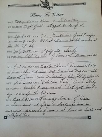 Victor A Marasti, Service Visits
