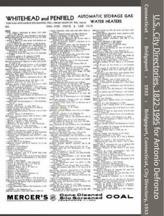 Mary Elizabeth (O'hare) Defronzo --U.S., City Directories, 1822-1995 (1933)