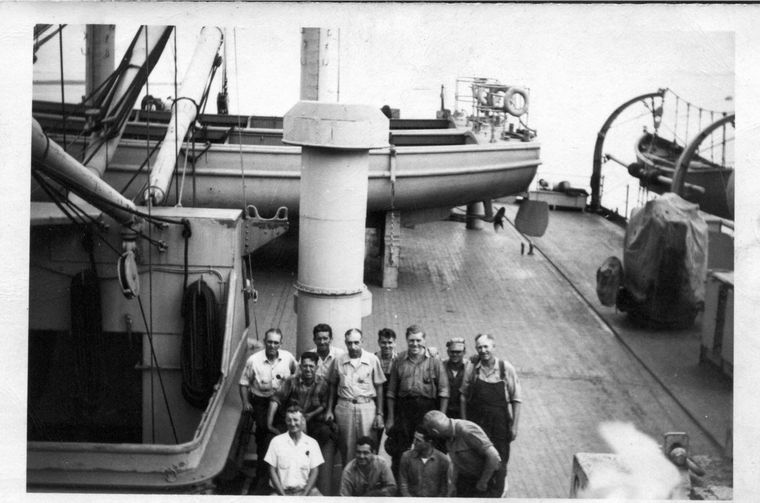 Boston Navy Yard work crew on ship Mt. Vernon