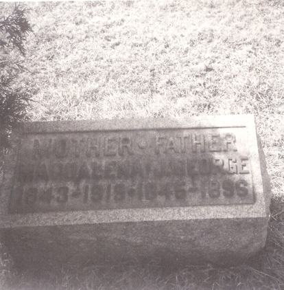 John George Marburger & Magdalena Kauffman gravestone