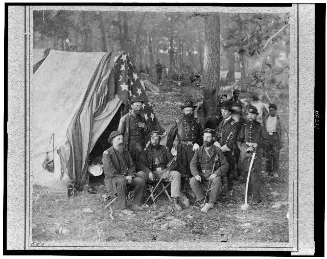 [Bv't. Maj. Gen. John C. Caldwell and staff posed in...