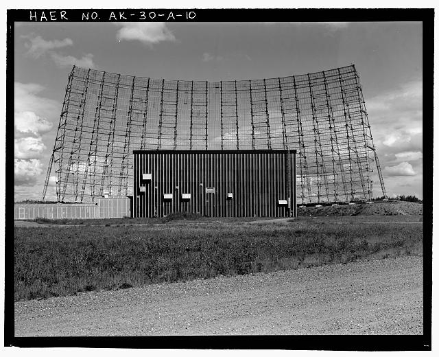 10. View of back side of radar scanner building no. 104...